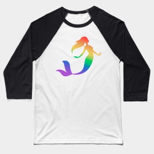 Rainbow mermaid silhouette Baseball T-Shirt